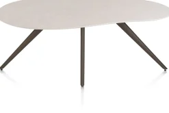 Best XOOON Saluti, EETKAMERTAFEL ORGANISCH 180 X 120 CM. - 4-POOTJES - STEELBROWN - Light sand