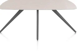 Online XOOON Saluti, EETKAMERTAFEL OVAAL 180 X 105 CM. - 4-POOTJES - GRAPHIET - Light sand