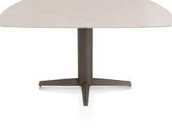 Sale XOOON Saluti, EETKAMERTAFEL OVAAL 150 X 105 CM. - CENTRALE POOT - STEELBROWN - Light sand