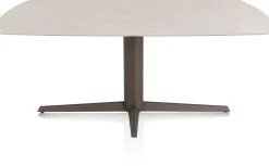 XOOON Saluti, EETKAMERTAFEL OVAAL 180 X 105 CM. - CENTRALE POOT - STEELBROWN - Light sand