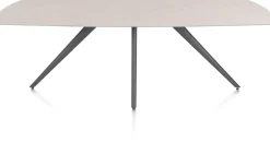 Sale XOOON Saluti, EETKAMERTAFEL OVAAL 240 X 110 CM. - 4-POOTJES - GRAPHIET - Light sand