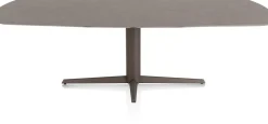 Online XOOON Saluti, EETKAMERTAFEL OVAAL 240 X 110 CM. - CENTRALE POOT - STEELBROWN - Lava