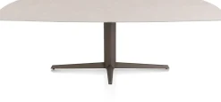 Hot XOOON Saluti, EETKAMERTAFEL OVAAL 240 X 110 CM. - CENTRALE POOT - STEELBROWN - Light sand