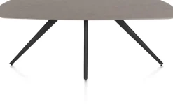 Best XOOON Saluti, EETKAMERTAFEL OVAAL 210 X 105 CM. - 4-POOTJES - ROUGH OFF BLACK - Lava