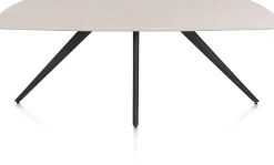 Discount XOOON Saluti, EETKAMERTAFEL OVAAL 210 X 105 CM. - 4-POOTJES - ROUGH OFF BLACK - Light sand