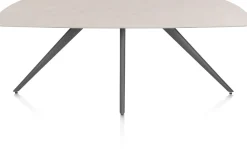 Online XOOON Saluti, EETKAMERTAFEL OVAAL 210 X 105 CM. - 4-POOTJES - GRAPHIET - Light sand