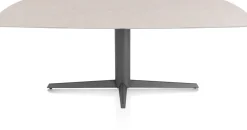 Online XOOON Saluti, EETKAMERTAFEL OVAAL 210 X 105 CM. - CENTRALE POOT - GRAPHIET - Light sand