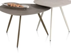 Clearance XOOON Salutina, salontafel 68 x 68 cm - 3 pootjes - steelbrown