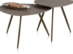 Clearance XOOON Salutina, salontafel 68 x 68 cm - 3 pootjes - steelbrown