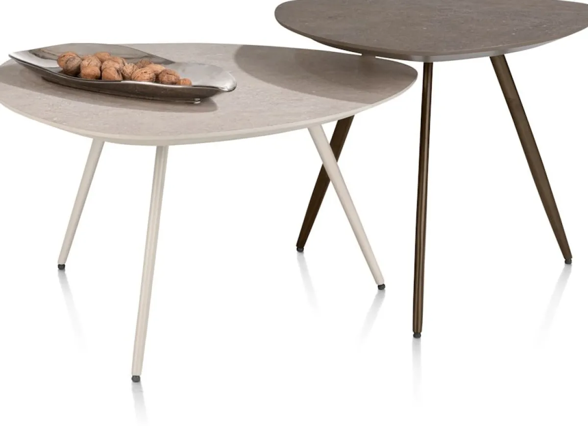 Hot XOOON Salutina, salontafel 68 x 68 cm - 3 pootjes - crème