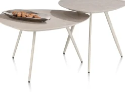Hot XOOON Salutina, salontafel 68 x 68 cm - 3 pootjes - crème