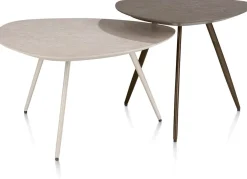 Hot XOOON Salutina, salontafel 68 x 68 cm - 3 pootjes - crème