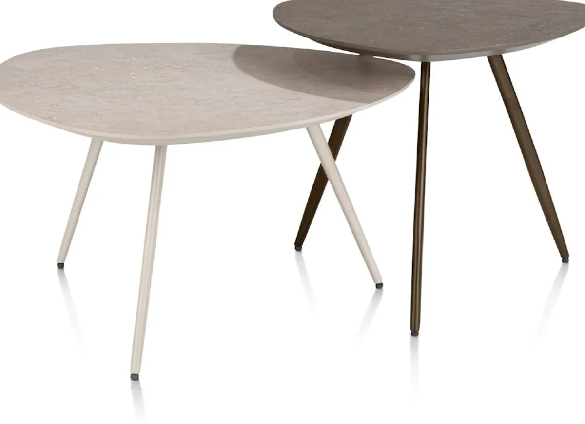 Hot XOOON Salutina, salontafel 68 x 68 cm - 3 pootjes - crème