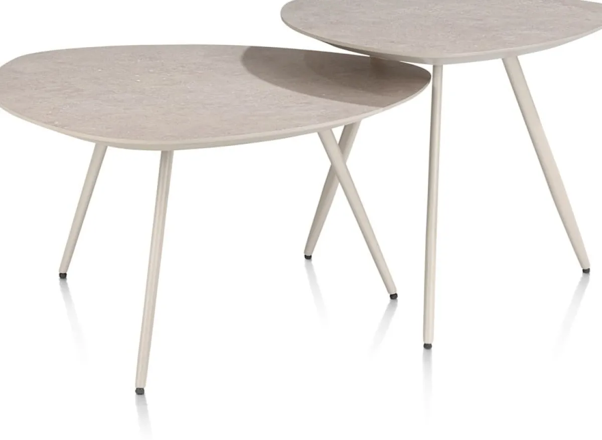 Hot XOOON Salutina, salontafel 68 x 68 cm - 3 pootjes - crème