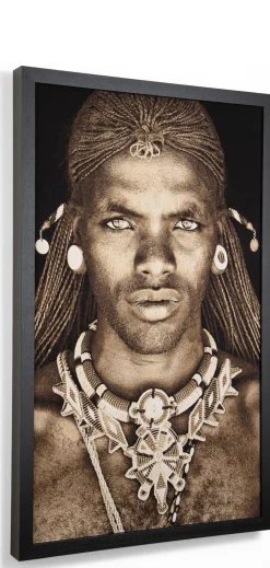 Outlet XOOON Samburu Warrior schilderij in de kleur Multi Color - COCOmaison