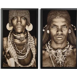 Outlet XOOON Samburu Warrior schilderij in de kleur Multi Color - COCOmaison