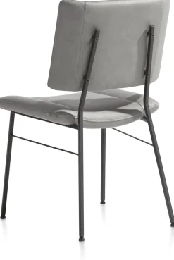 Outlet XOOON TATUM eetkamerstoel - zwarte poten - stof Pala - lichtgrijs