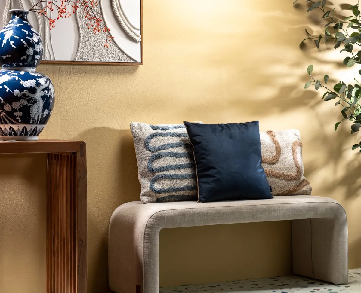 Discount XOOON Tim kussen 45x45cm in kleur Blauw shop je bij COCOmaison