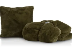 Clearance XOOON Timeless Evie kussen 45x45cm in de kleur Olijf - COCOmaison