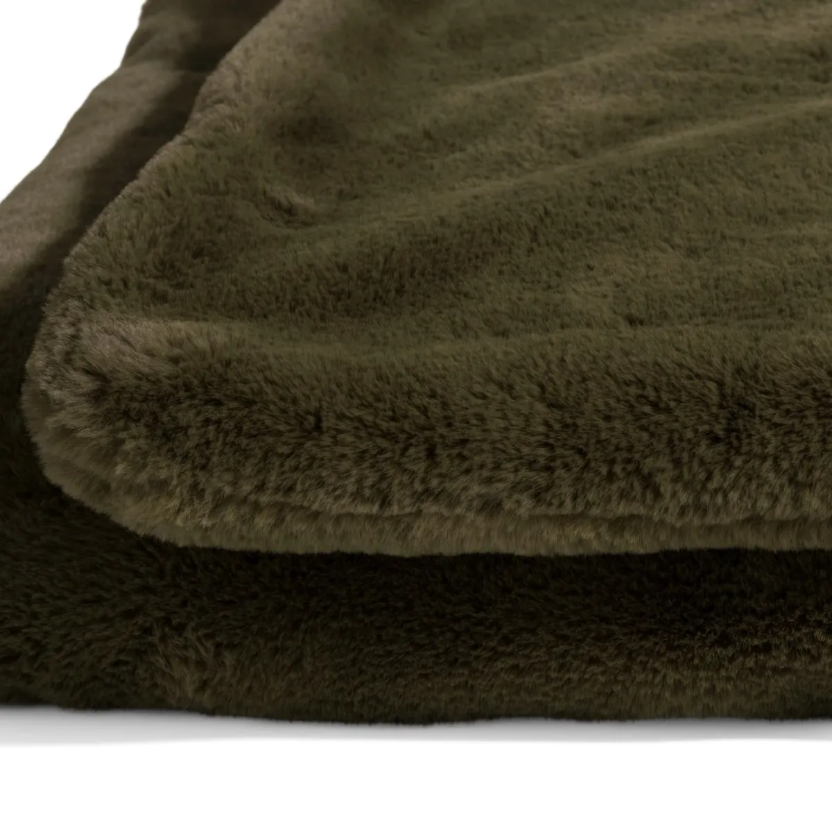 Online XOOON Timeless Evie plaid 130x160cm in de kleur Olijf - COCOmaison