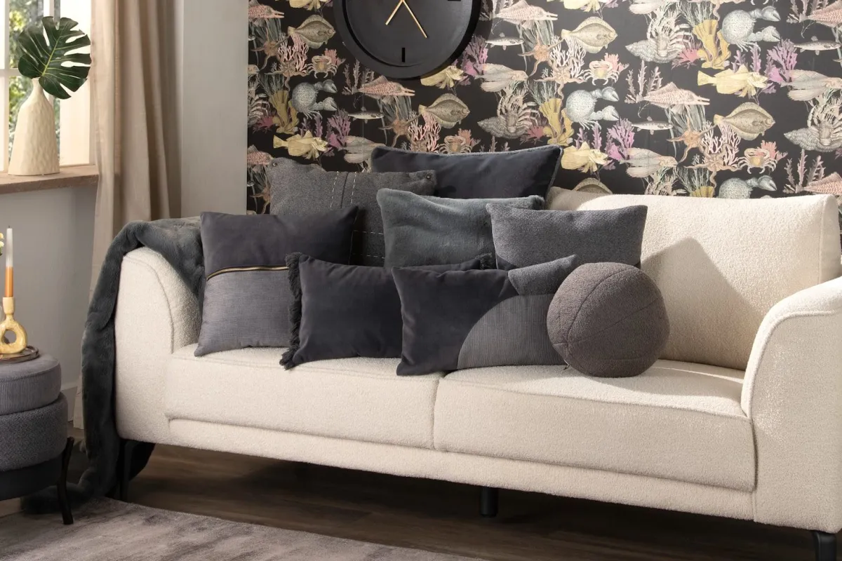 Clearance XOOON Timeless Scarlett kussen 30x50cm in de kleur Antraciet