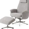 XOOON Tonale relax-fauteuil incl. poef in de kleur Kiezel -