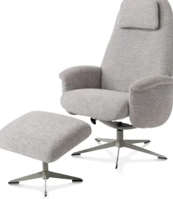 Clearance XOOON Tonale, relax-fauteuil incl. poef - silk grey frame
