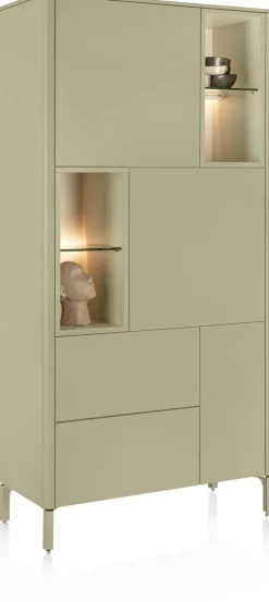 Clearance XOOON Trentino, Bergkast 95 cm. - 3-deuren + 2-laden + 4-niches - Olijf