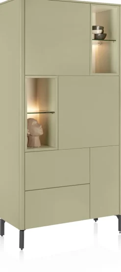 Clearance XOOON Trentino, Bergkast 95 cm. - 3-deuren + 2-laden + 4-niches - Olijf