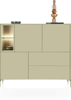 Sale XOOON Trentino, Dressette 153 cm. - 3-deuren + 2-laden + 2-niches - Olijf