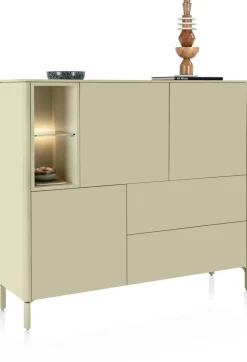 Sale XOOON Trentino, Dressette 153 cm. - 3-deuren + 2-laden + 2-niches - Olijf