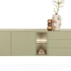 Clearance XOOON Trentino, Dressoir 240 cm. - 2-deuren + 3-laden + 2-niches - Olijf