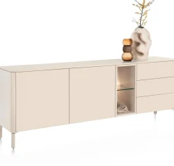 Online XOOON Trentino, Dressoir 210 cm. - 2-deuren + 3-laden + 2-niches - Creme