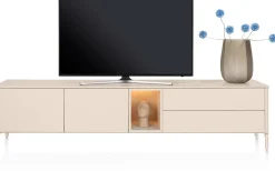 Sale XOOON Trentino, Lowboard 240 cm. - 2-deuren + 2-laden + 1-niche - mdf gelakt - Creme