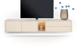 Sale XOOON Trentino, Lowboard 240 cm. - 2-deuren + 2-laden + 1-niche - mdf gelakt - Creme