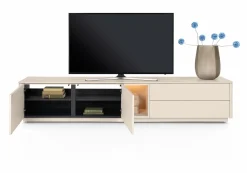 Sale XOOON Trentino, Lowboard 240 cm. - 2-deuren + 2-laden + 1-niche - mdf gelakt - Creme