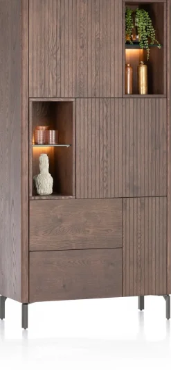 Online XOOON Trenton, bergkast 95 cm - 3-deuren + 2-laden + 4-niches - Clay