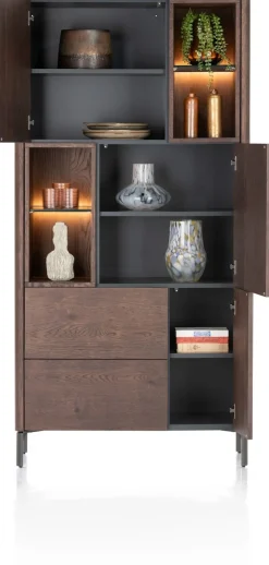 Online XOOON Trenton, bergkast 95 cm - 3-deuren + 2-laden + 4-niches - Clay