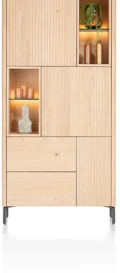 Clearance XOOON Trenton, bergkast 95 cm - 3-deuren + 2-laden + 4-niches - natural