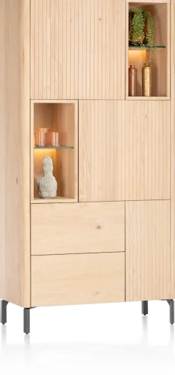 Clearance XOOON Trenton, bergkast 95 cm - 3-deuren + 2-laden + 4-niches - natural