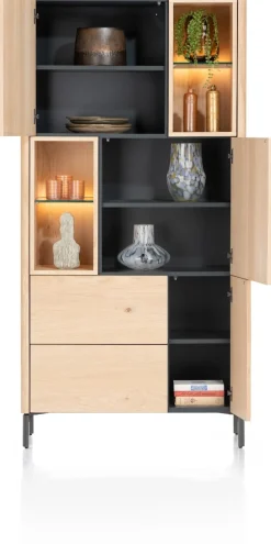 Clearance XOOON Trenton, bergkast 95 cm - 3-deuren + 2-laden + 4-niches - natural