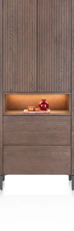 Clearance XOOON Trenton, Bergkast 75 cm. - 2-deuren + 2-laden - Clay