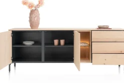 Outlet XOOON Trenton, Dressoir 210 cm. - 2-deuren + 3-laden + 2-niches - natural