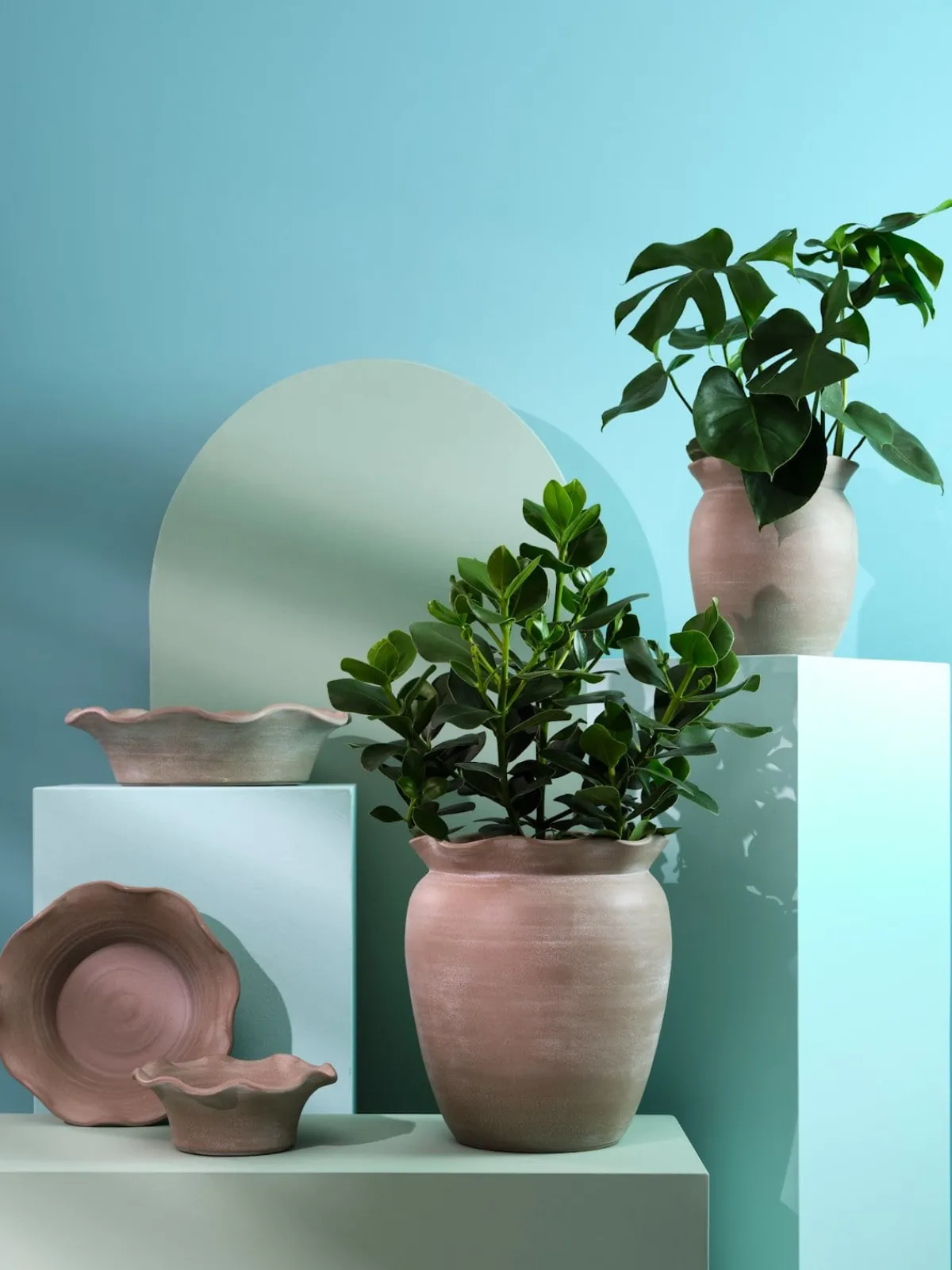 Sale XOOON Wave pot H40cm in de kleur Beige - COCOmaison