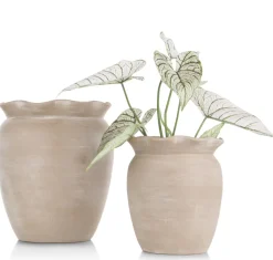 Sale XOOON Wave pot H40cm in de kleur Beige - COCOmaison