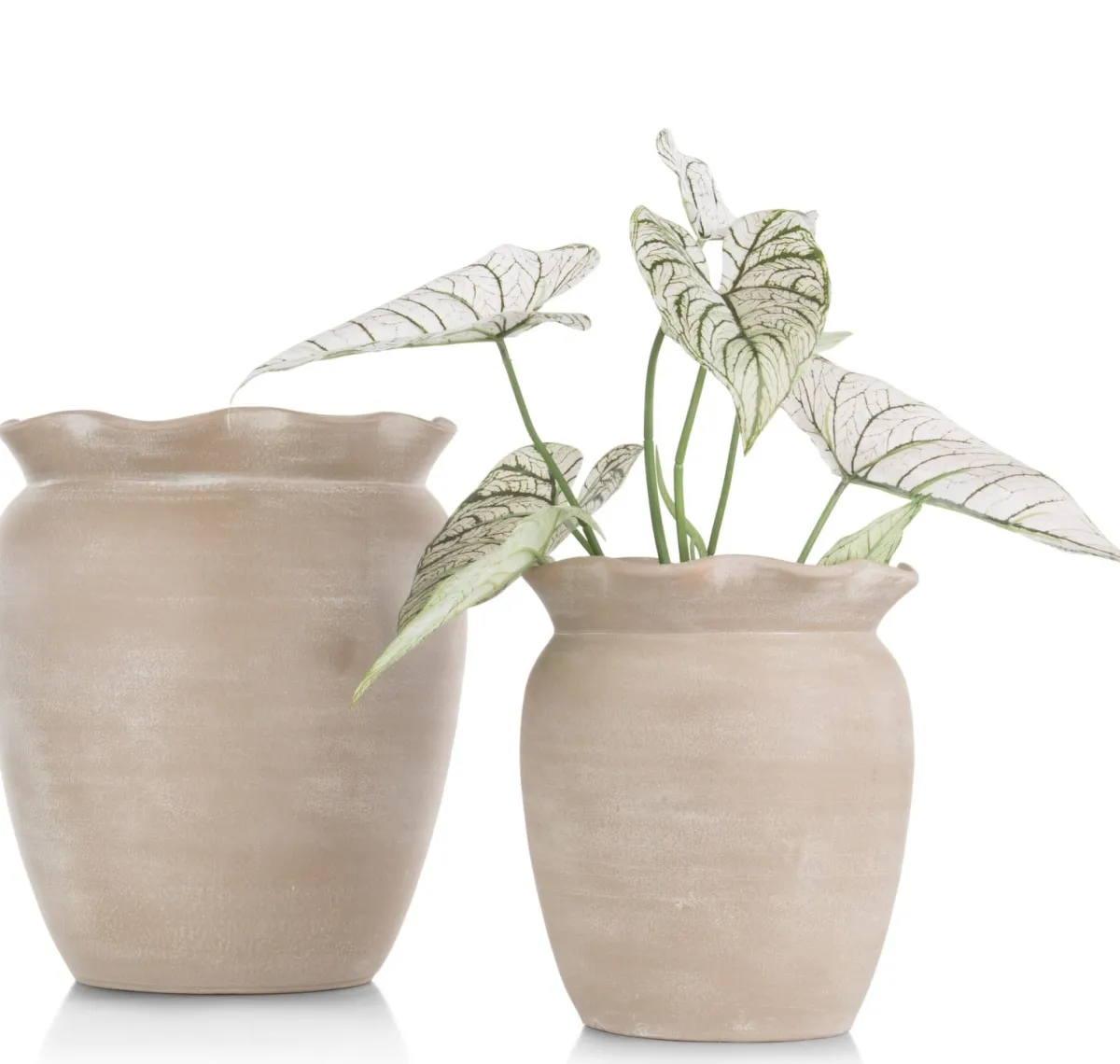 Sale XOOON Wave pot H40cm in de kleur Beige - COCOmaison
