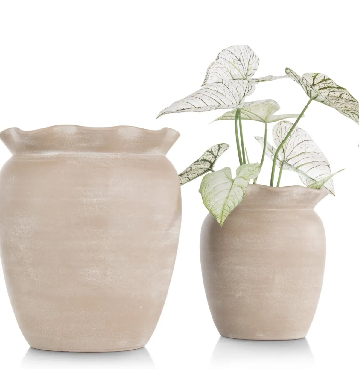 Sale XOOON Wave pot H40cm in de kleur Beige - COCOmaison